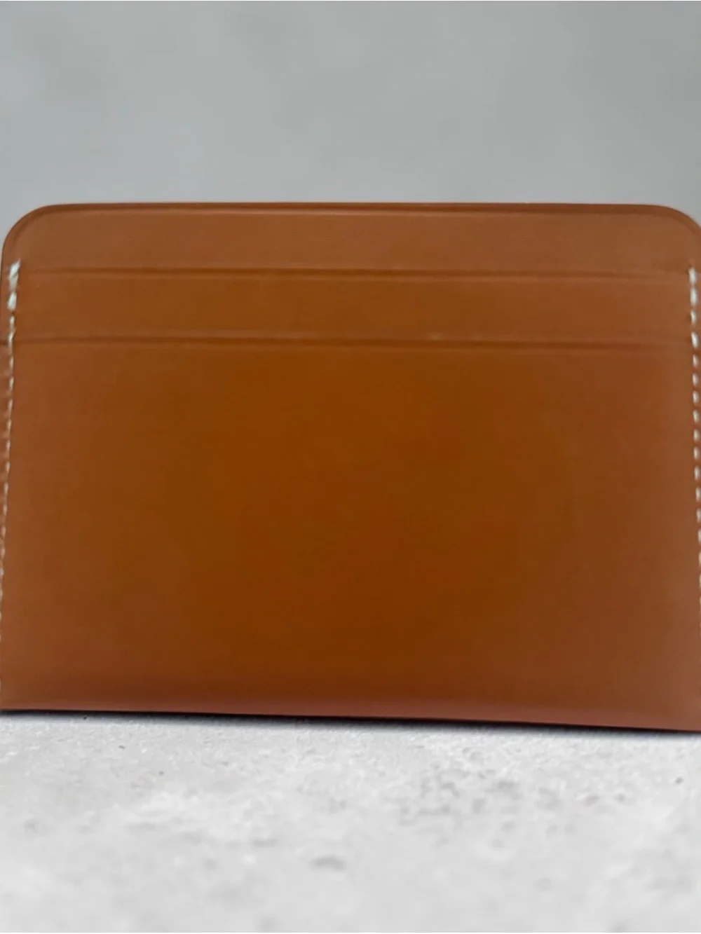 Loro Piana Caramel Brown Leather Card Holder with Gold Emblem